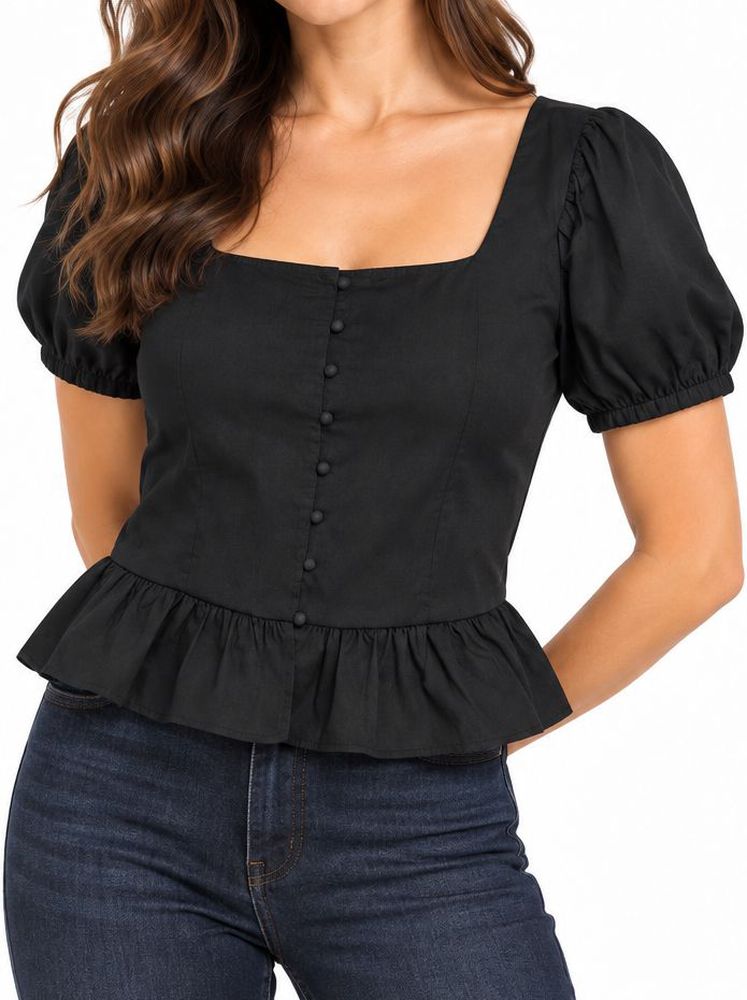TOP VERO MODA VMFRIBA 2/4 SHORT 10340755 ΜΑΥΡΟ