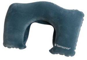 SAMSONITE TRAVEL PILLOW WITH POUCH/DARK GREY - CHARCOAL