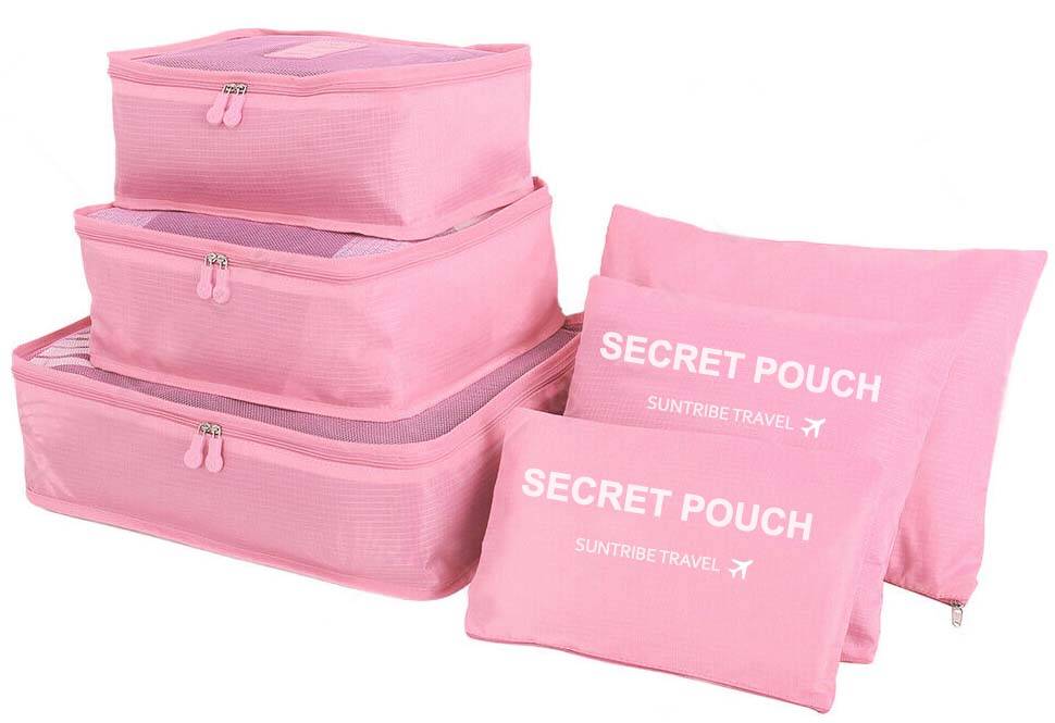 ΤΣΑΝΤΕΣ ΟΡΓΑΝΩΣΗΣ ΒΑΛΙΤΣΑΣ 6 ΤΕΜΑΧΙΑ AMBER AM2001 ΡΟΖ AMBER