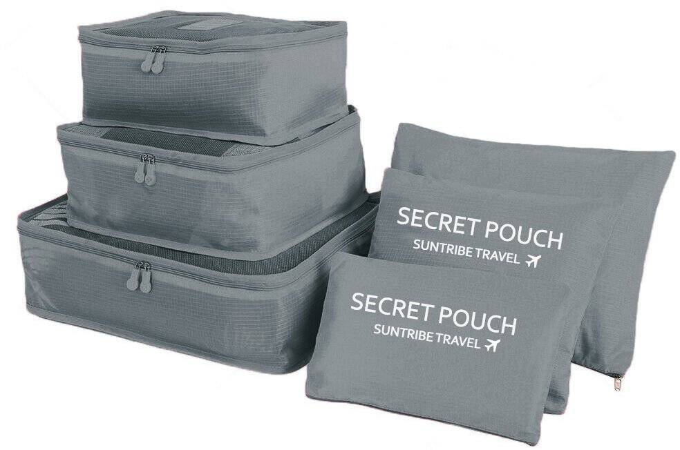 ΤΣΑΝΤΕΣ ΟΡΓΑΝΩΣΗΣ ΒΑΛΙΤΣΑΣ AMBER 6 ΤΕΜΑΧΙΑ AM2002 ΓΚΡΙ AMBER