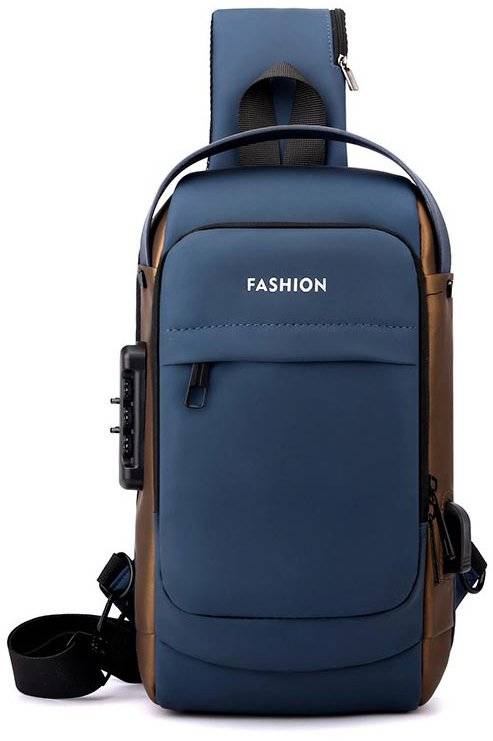 ΤΣΑΝΤΑΚΙ ΩΜΟΥ AMBER AM2006 ΜΠΛΕ/ΚΑΦΕ AMBER