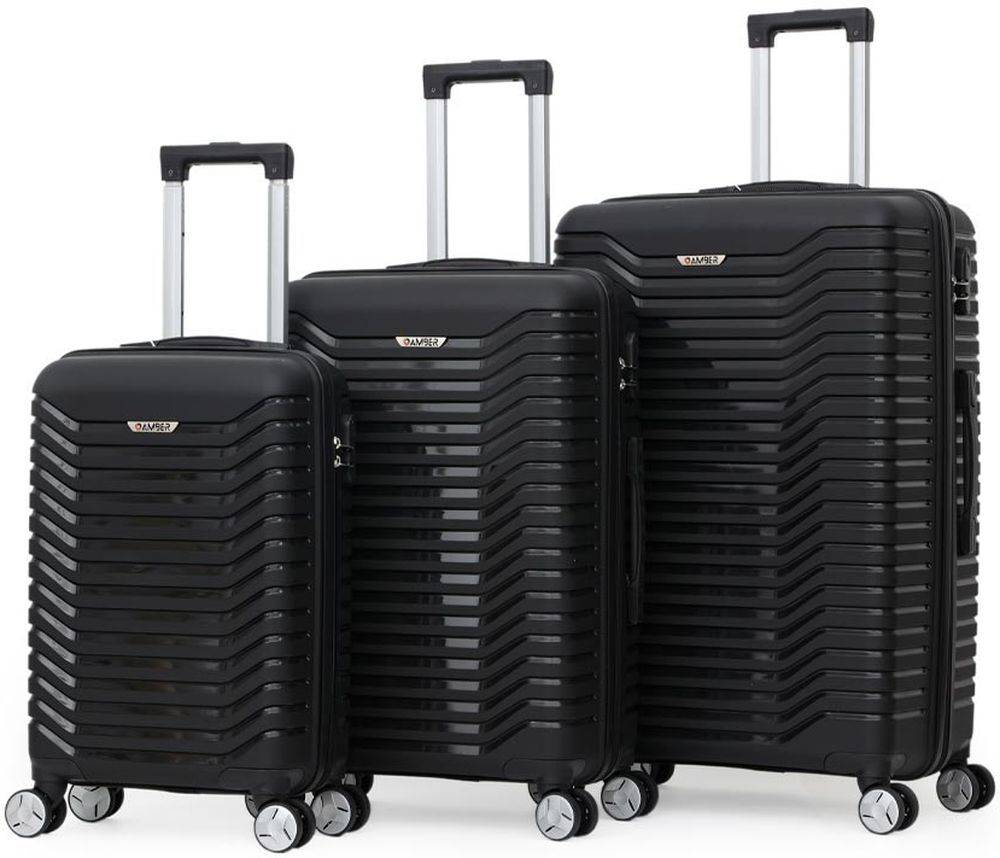 AMBER ΣΕΤ 3 ΒΑΛΙΤΣΕΣ AMBER AM1008 ΜΑΥΡΟ