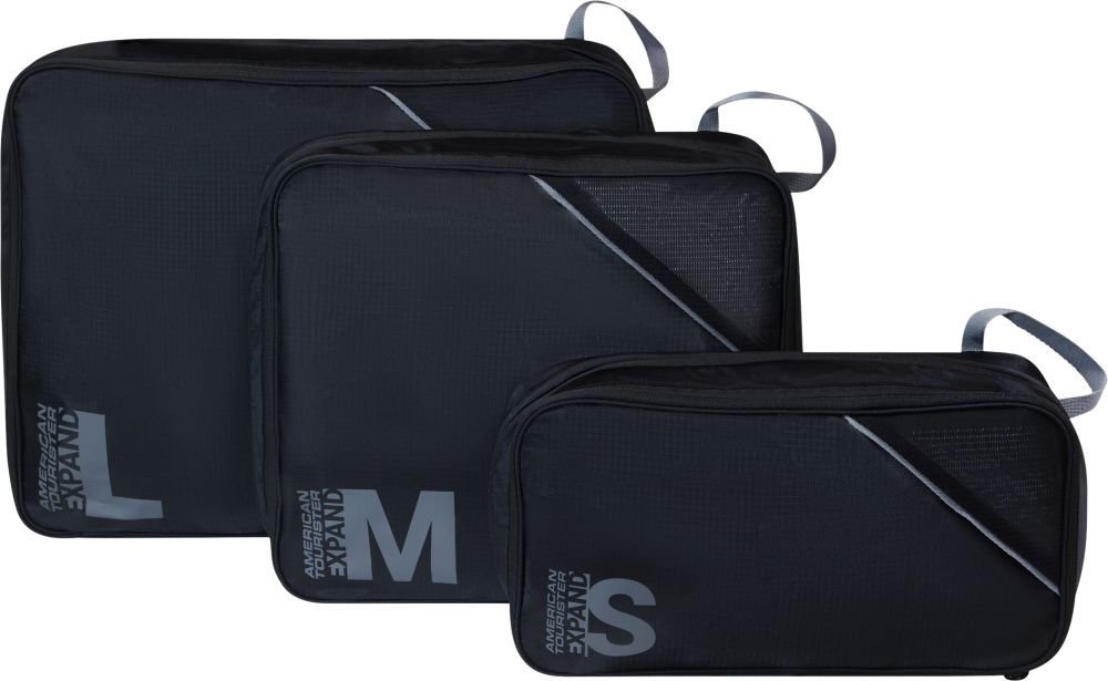 ΣΕΤ ΟΡΓΑΝΩΣΗΣ AMERICAN TOURISTER PACKING CUBES S/M/L BLACK/GREY (3 ΤΜΧ)