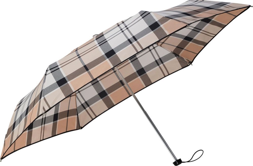 ΟΜΠΡΕΛΑ SAMSONITE ALU DROP S FLAT ΧΕΙΡΟΚΙΝΗΤΗ BEIGE CHECK
