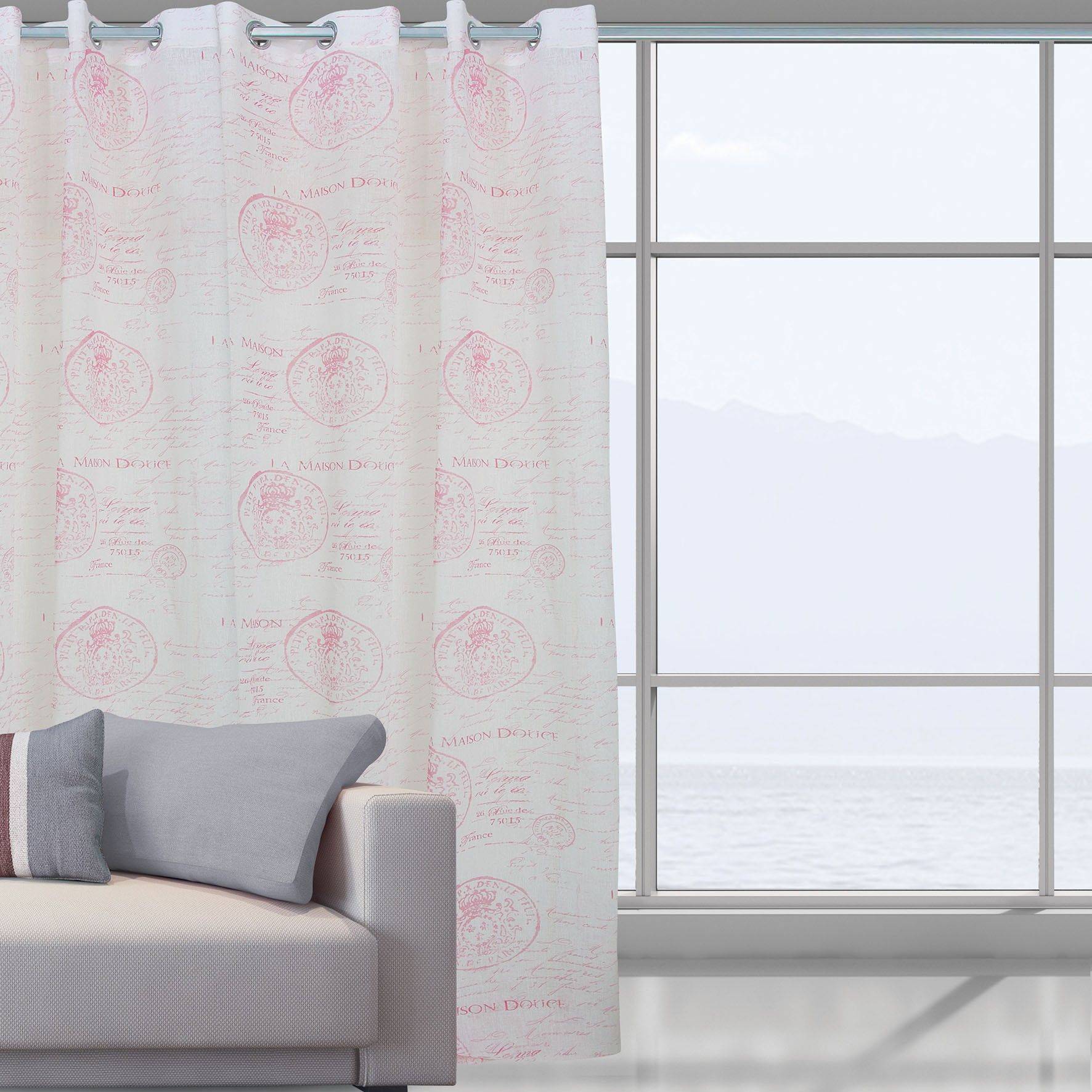 ΚΟΥΡΤΙΝΑ ΜΕ ΚΡΙΚΟΥΣ DAS HOME CURTAIN LINE ΙΒΟΥΑΡ 290Χ280CM 2031 DAS HOME