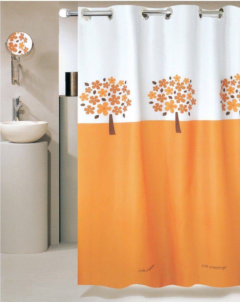 SAN LORENTZO ΚΟΥΡΤΙΝΑ ΜΠΑΝΙΟΥ SAN LORENTZO TREE HOOKLESS ΠΟΡΤΟΚΑΛΙ 180X180CM
