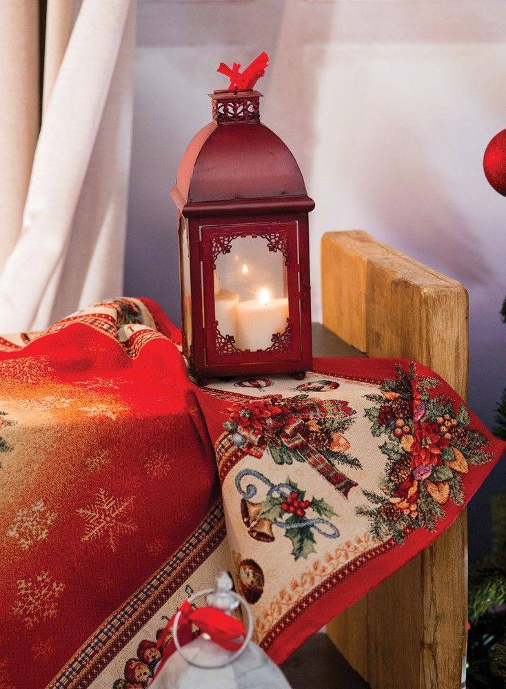 ΧΡΙΣΤΟΥΓΕΝΝΙΑΤΙΚO RUNNER TEORAN MELODY ΜΕ ΣΧΕΔΙΟ ΚΟΚΚΙΝΟ 45X140CM TEORAN