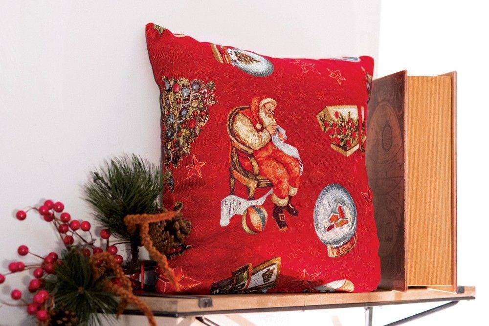 ΧΡΙΣΤΟΥΓΕΝΝΙΑΤΙΚΗ ΜΑΞΙΛΑΡΟΘΗΚΗ ΔΑΠΕΔΟΥ TEORAN FAIRYTALE ΜΕ ΣΧΕΔΙΟ KOKKINO 65X65CM TEORAN