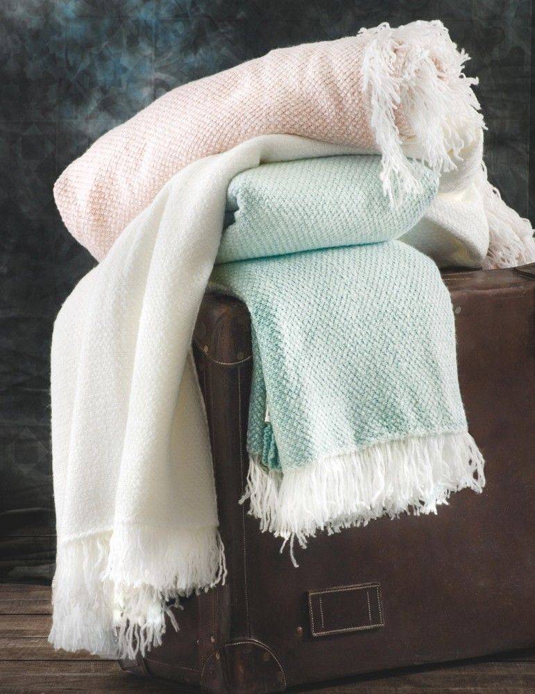 ΚΟΥΒΕΡΤΑ KANAΠΕ RYTHMOS REBECCA ΠΛΕΚΤΗ AQUA 100X130CM RYTHMOS