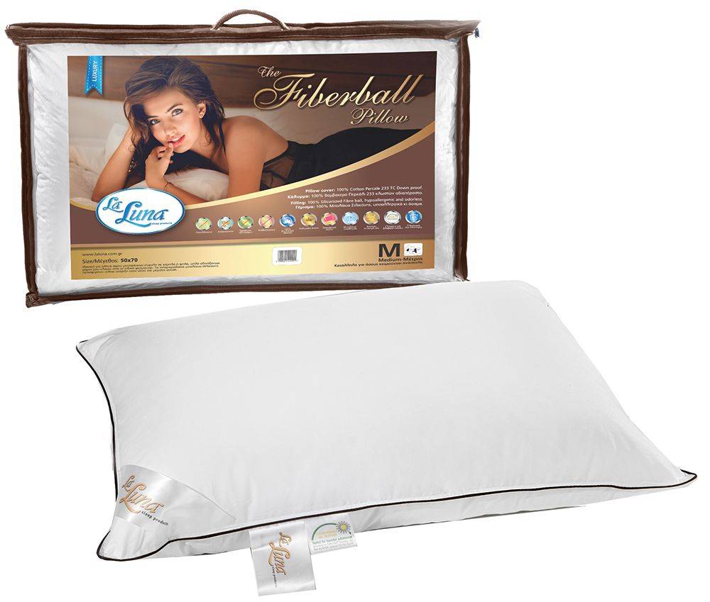 ΜΑΞΙΛΑΡΙ LA LUNA THE FIBERBALL ΜΠΑΛΑΚΙΑ ΣΙΛΙΚΟΝΗΣ ΜΑΛΑΚΟ 50Χ70CM LA LUNA