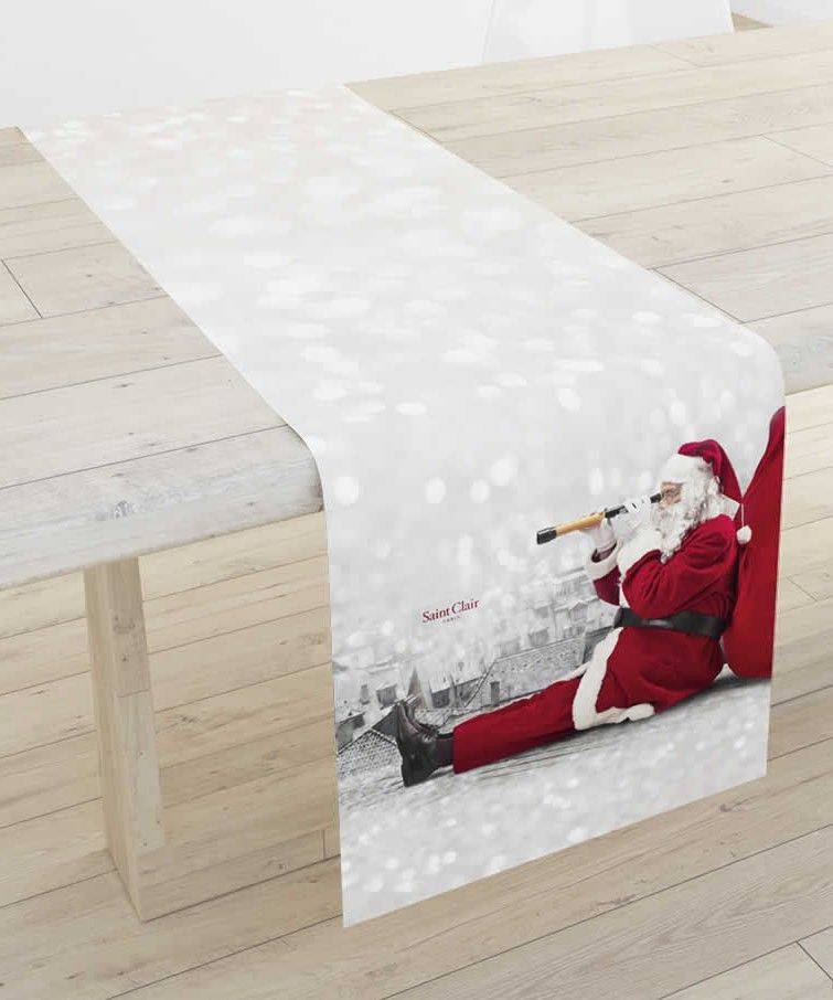 ΧΡΙΣΤΟΥΓΕΝΝΙΑΤΙΚΟ RUNNER SAINT CLAIR CHRISTMAS ΓΚΡΙ 40X175CM SAINT CLAIR