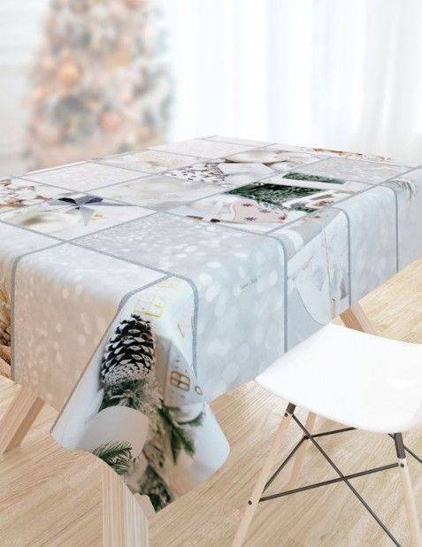 ΧΡΙΣΤΟΥΓΕΝΝΙΑΤΙΚΟ ΤΡΑΠΕΖΟΜΑΝΤΗΛΟ SAINT CLAIR CHRISTMAS 2031 ΓΚΡΙ 145X180CM SAINT CLAIR