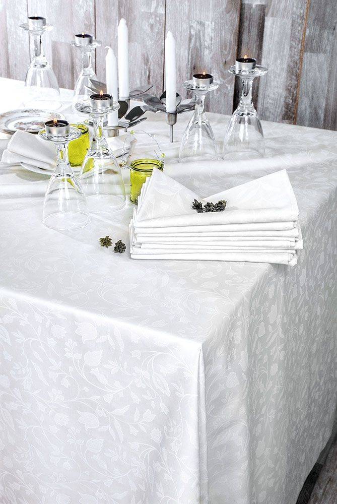 ΤΡΑΠΕΖΟΜΑΝΤΗΛΟ RYTHMOS BENSIMON ΛΕΥΚΟ 140X140CM RYTHMOS