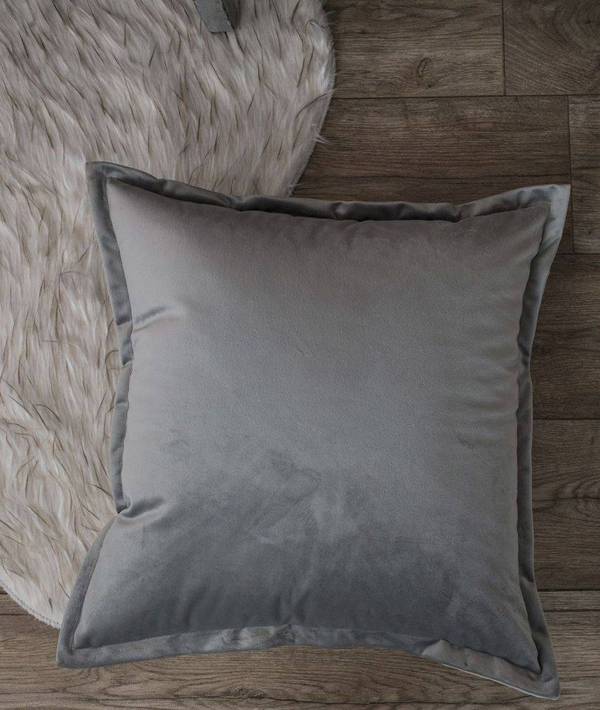 TEORAN ΔΙΑΚΟΣΜΗΤΙΚΗ ΜΑΞΙΛΑΡΟΘΗΚΗ TEORAN VELVET 11 ΓΚΡΙ 45X45CM