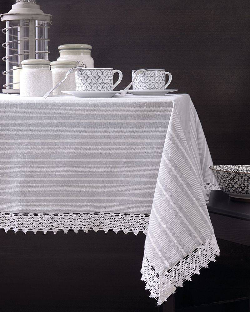 ΤΡΑΠΕΖΟΜΑΝΤΗΛΟ RYTHMOS KILLY ΓΚΡΙ 140X140CM RYTHMOS