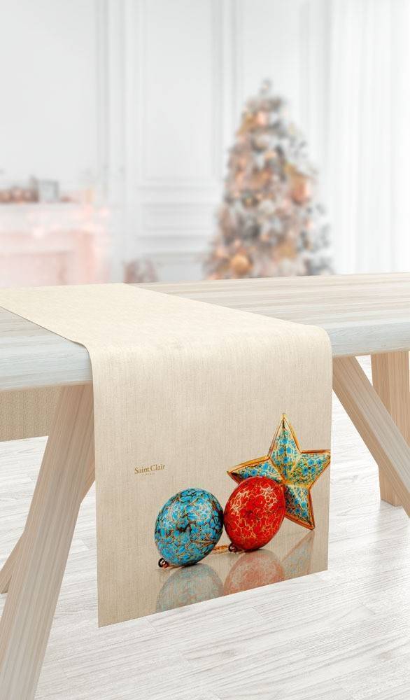 ΧΡΙΣΤΟΥΓΕΝΝΙΑΤΙΚΟ RUNNER SAINT CLAIR CHRISTMAS 2023 ΜΑΥΡΟ 40X175CM SAINT CLAIR