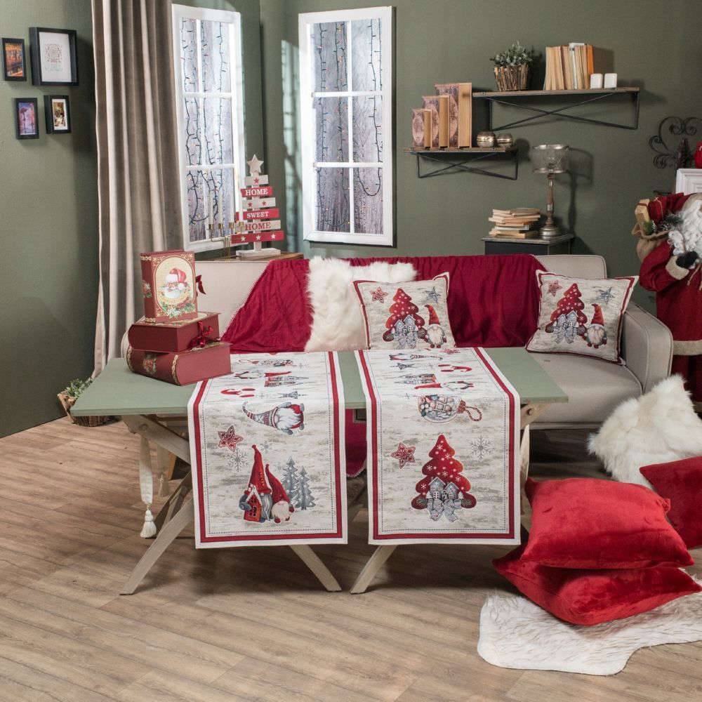 ΧΡΙΣΤΟΥΓΕΝΝΙΑΤΙΚΗ ΤΡΑΒΕΡΣΑ TEORAN ELF ΜΠΕΖ 45X140CM TEORAN