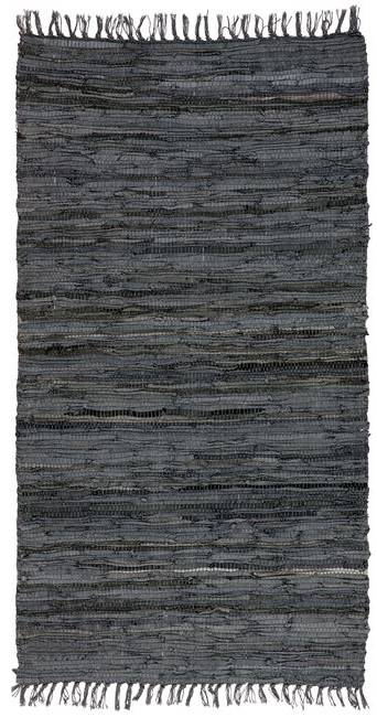 ΧΑΛΙ ΠΕΡΣΙΚΑ LEATHER RUGS SOLID 130227/02A CHARCOAL (70X130CM) ΠΕΡΣΙΚΑ