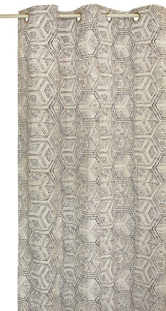 ΚΟΥΡΤΙΝΑ ΜΕ ΤΡΟΥΚΣ DECOCRAFT ΛΟΝΕΤΑ ΑΣΠΡΟΜΑΥΡΟ 140X260CM DECOCRAFT