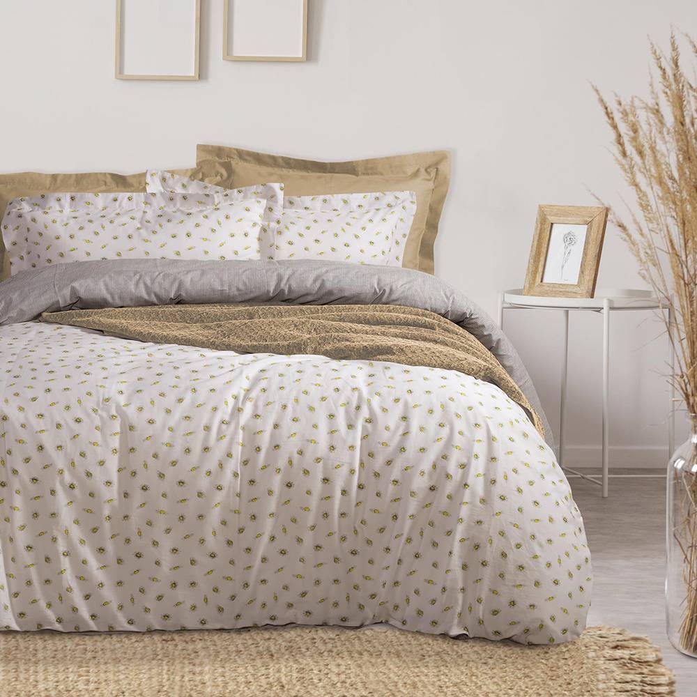 ΣΕΝΤΟΝΙΑ KING SIZE DAS HOME HAPPY 9509 ΚΙΤΡΙΝΟ 4ΤΜΧ 260X280CM DAS HOME