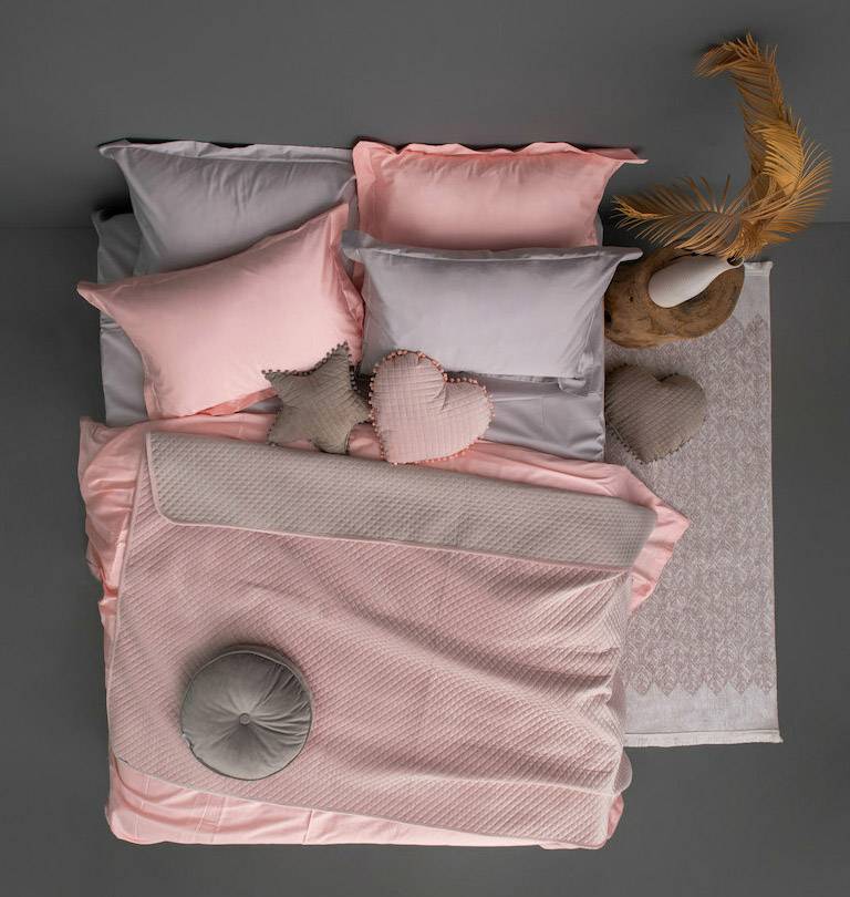 ΠΑΛΑΜΑΙΚΗ ΚΟΥΒΕΡΛΙ ΥΠΕΡΔΙΠΛΟ PALAMAIKI HOME ELWIN COLLECTION ΡΟΖ 230X250 CM