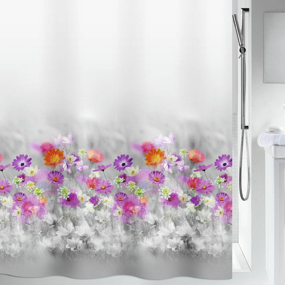 KOYΡΤΙΝΑ ΜΠΑΝΙΟΥ SPIRELLA POLYESTER ABELLA ΓΚΡΙ ΡΟΖ 180Χ200CM