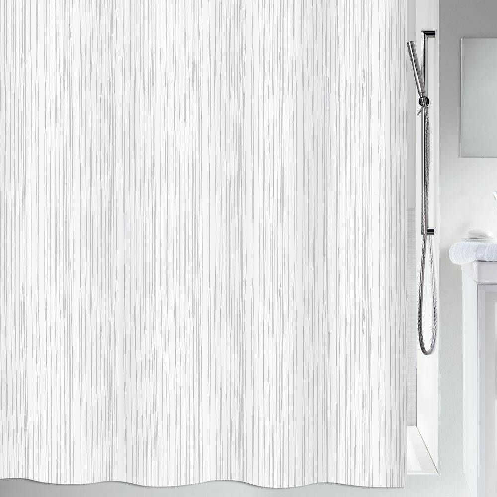 KOYΡΤΙΝΑ ΜΠΑΝΙΟΥ SPIRELLA POLYESTER RAYA ΛΕΥΚΗ 180Χ200CM SPIRELLA