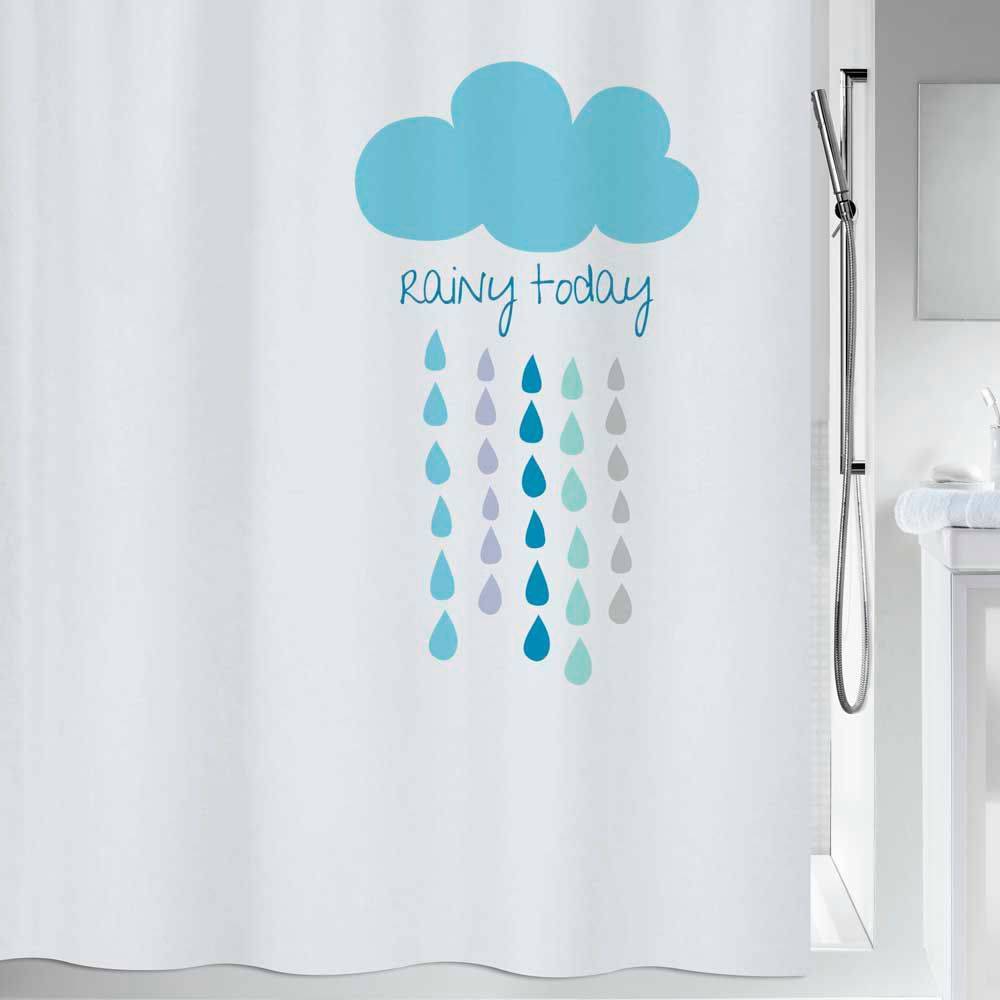 KOYΡΤΙΝΑ ΜΠΑΝΙΟΥ SPIRELLA POLYESTER CLOUD BLUE ΠΟΛΥΧΡΩΜΗ 180Χ200CM SPIRELLA