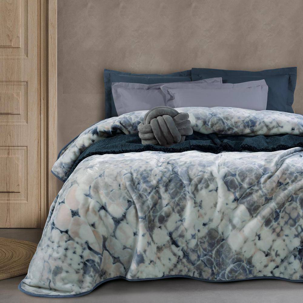 ΚΟΥΒΕΡΤΑ MONH DAS HOME VELOUR 0460 ΓΚΡΙ ΜΠΛΕ 160X220CM DAS HOME