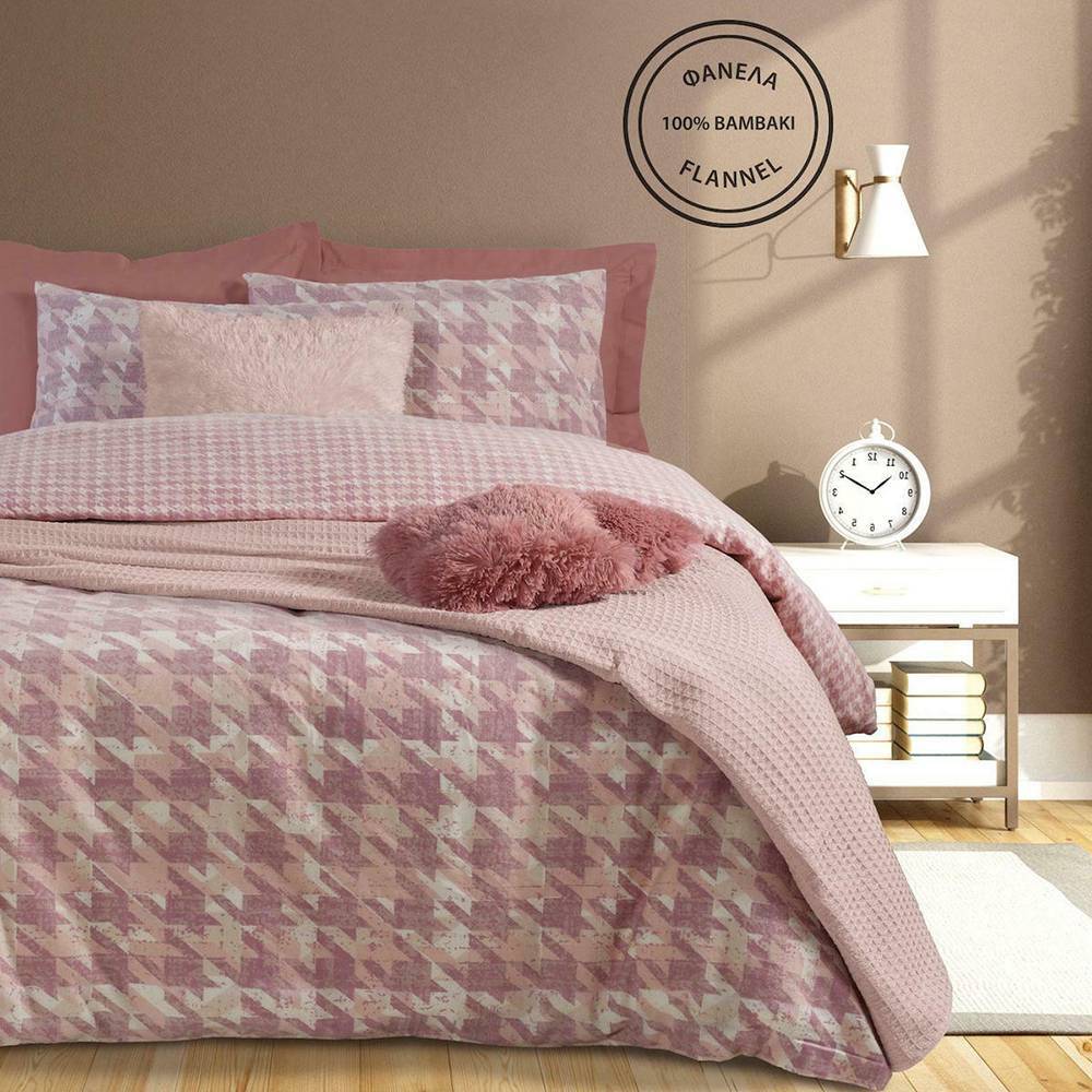 ΣΕΝΤΟΝΙΑ ΜΟΝΑ DAS HOME HAPPY FLANNEL 9524 ΡΟΖ 170X260CM