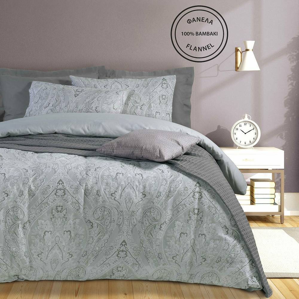 ΣΕΝΤΟΝΙΑ ΥΠΕΡΔΙΠΛΑ DAS HOME HAPPY FLANNEL 9526 ΓΚΡΙ 230X260CM