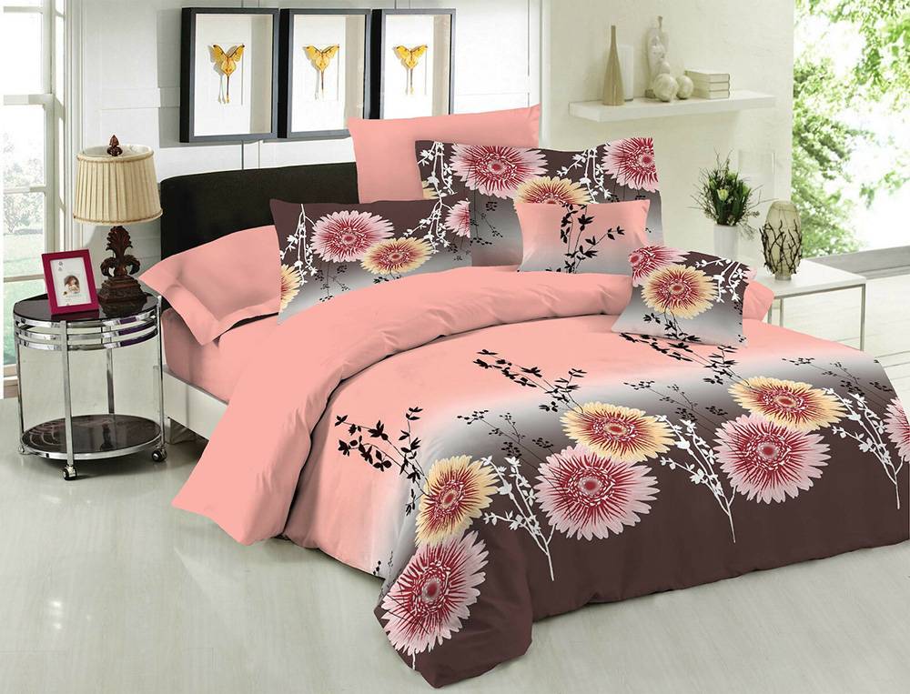 ΣΕΤ ΚΟΥΒΕΡΛΙ ΥΠΕΡΔΙΠΛΟ LE BLANC PREMIUM COTTON 100% CHRYSANTEMUM PEACH 220X240CM LE BLANC