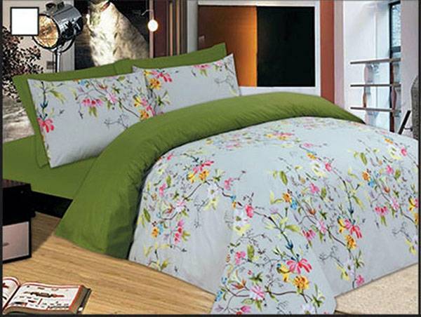 ΣΕΤ ΣΕΝΤΟΝΙΑ ΜΟΝΑ LE BLANC PREMIUM FLOWERS GREEN 100X200+33CM LE BLANC