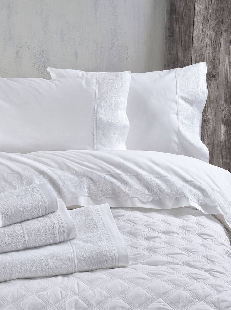 ΣΕΤ ΝΥΦΙΚΑ ΥΠΕΡΔΙΠΛΑ ΣΕΝΤΟΝΙΑ RYTHMOS ANIKA ΛΕΥΚΟ 4ΤΜΧ RYTHMOS