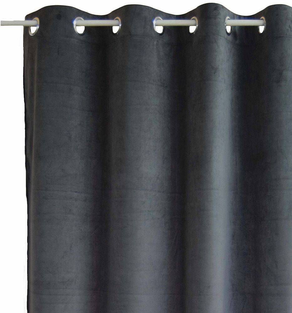 DECOCRAFT ΚΟΥΡΤΙΝΑ ΜΕ ΤΡΟΥΚΣ DECOCRAFT ΒΕΛΟΥΔΟ ΑΝΘΡΑΚΙ 145X240CM