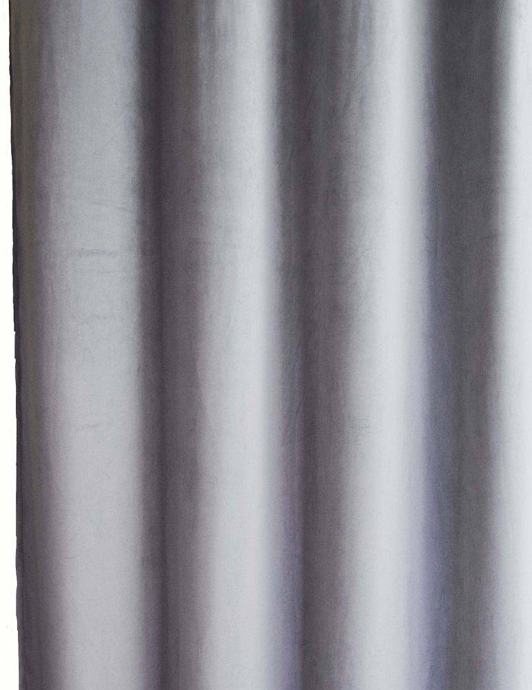 ΚΟΥΡΤΙΝΑ ΜΕ ΤΡΕΣΑ DECOCRAFT ΒΕΛΟΥΔΟ ΓΚΡΙ 145X240CM DECOCRAFT