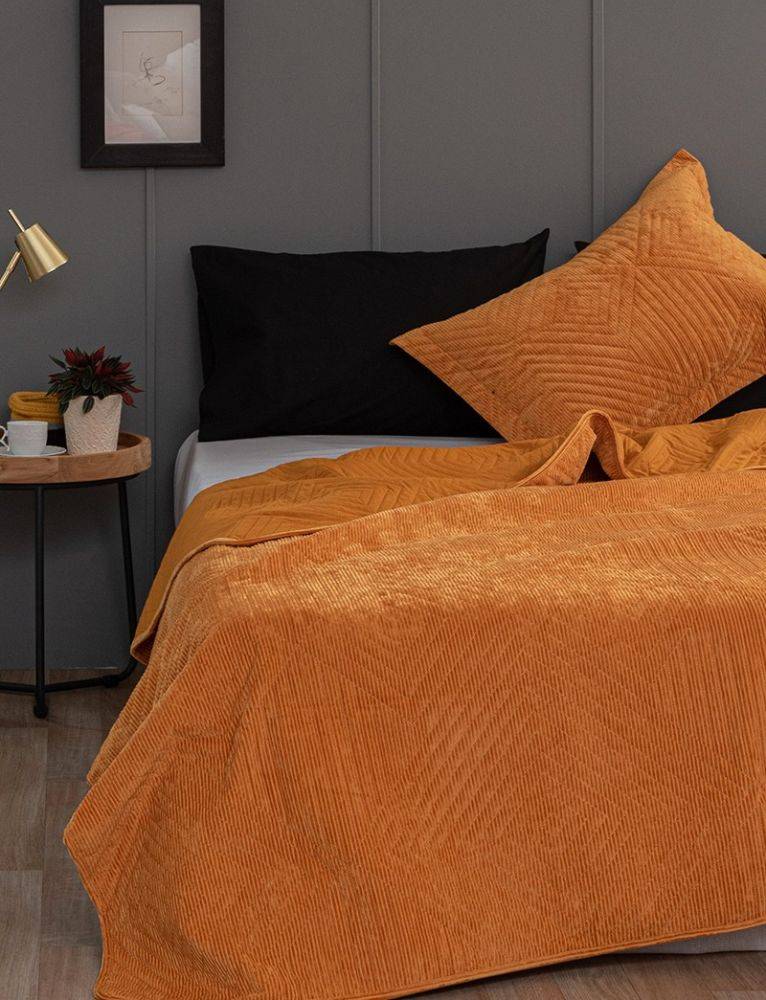 ΚΟΥΒΕΡΛΙ ΥΠΕΡΔΙΠΛΟ PALAMAIKI HOME DIZZA GOLD 220X240CM ΠΑΛΑΜΑΙΚΗ