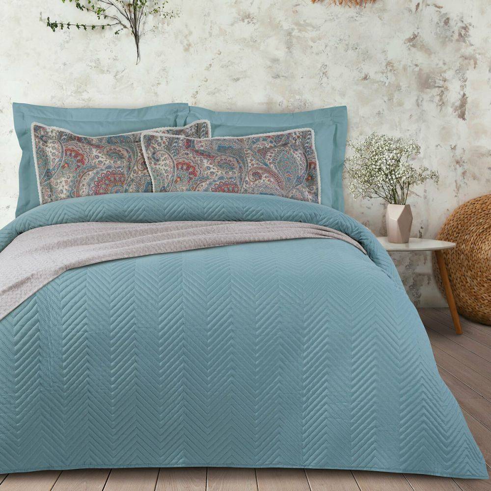 ΚΟΥΒΕΡΛΙ ΥΠΕΡΔΙΠΛΟ DAS HOME HAPPY 9560 ΜΠΛΕ 220X240CM DAS HOME