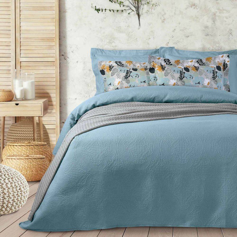 ΚΟΥΒΕΡΛΙ ΥΠΕΡΔΙΠΛΟ DAS HOME HAPPY 9563 ΜΠΛΕ 220X240CM DAS HOME