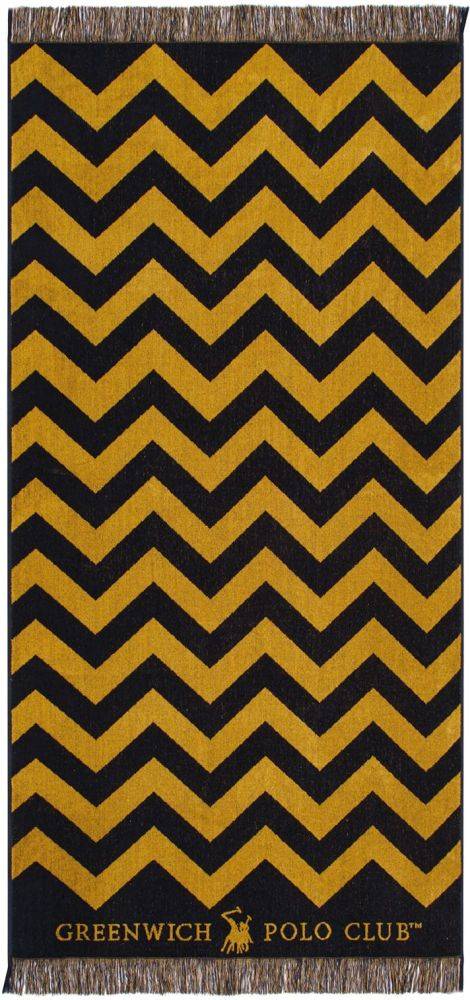 ΠΕΤΣΕΤΑ ΘΑΛΑΣΣΗΣ GREENWICH POLO CLUB 3650 ΩΧΡΑ-ΜΑΥΡΟ 90X170CM GREENWICH POLO CLUB