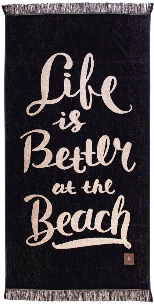 ΠΕΤΣΕΤΑ ΘΑΛΑΣΣΗΣ GREENWICH POLO CLUB 3638 ΜΑΥΡΟ-ΛΕΥΚΟ 90X170CM