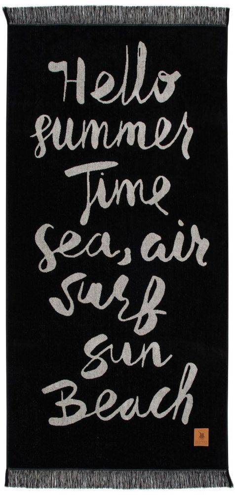 ΠΕΤΣΕΤΑ ΘΑΛΑΣΣΗΣ GREENWICH POLO CLUB 3641 ΜΑΥΡΟ-ΕΚΡΟΥ 90X170CM GREENWICH POLO CLUB