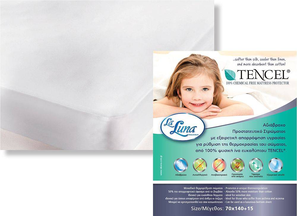 ΚΑΛΥΜΜΑ ΜΑΞΙΛΑΡΙΟΥ LA LUNA TENCEL ΑΔΙΑΒΡΟΧΟ 2ΤΜΧ 50Χ70CM