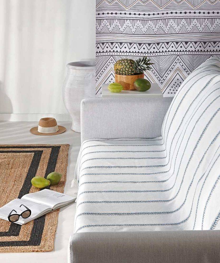 ΡΙΧΤΑΡΙ ΔΙΘΕΣΙΟ KENTIA CORA 01 ΛΕΥΚΟ-ΜΠΛΕ 80Χ250CM KENTIA