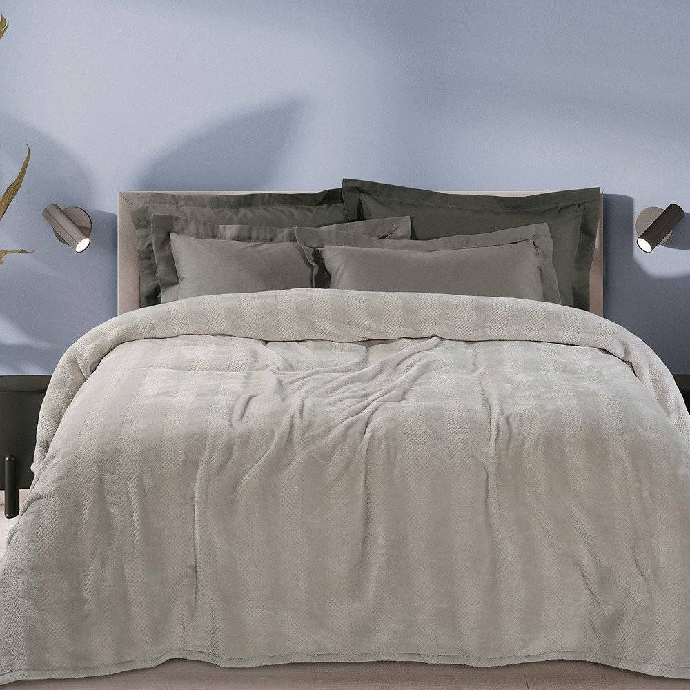 ΚΟΥΒΕΡΤΑ ΥΠΕΡΔΙΠΛΗ DAS HOME FLEECE 0464 ΓΚΡΙ 220Χ240CM DAS HOME