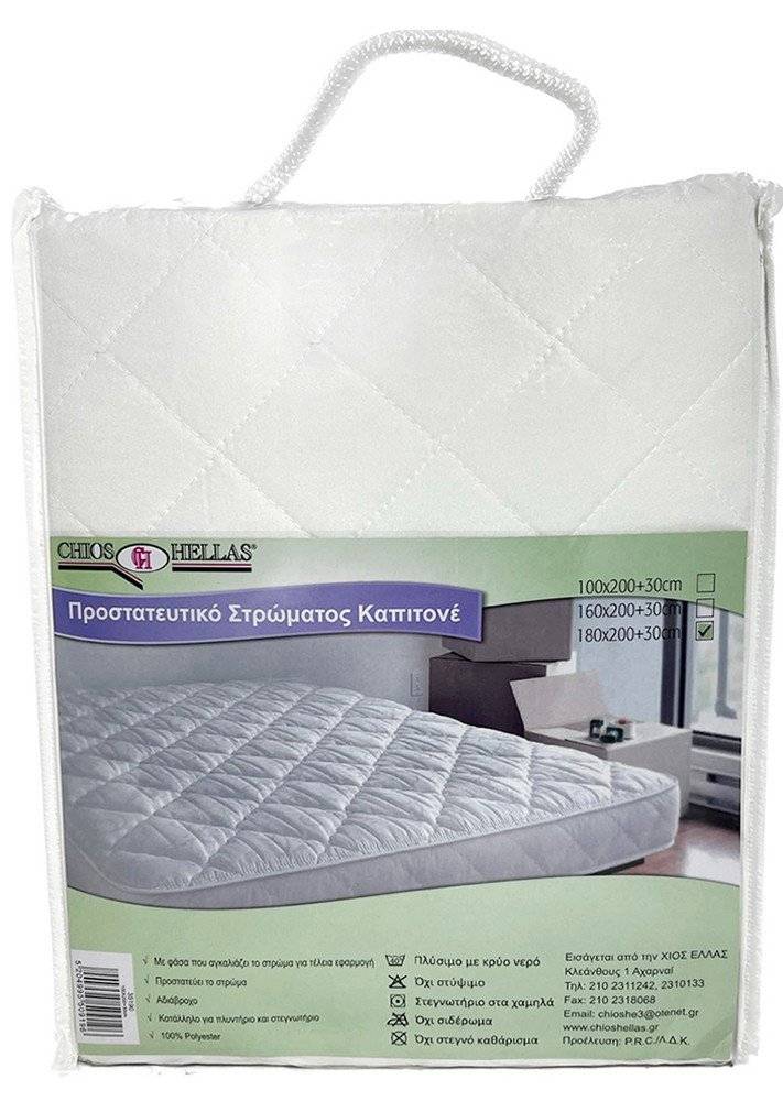 ΕΠΙΣΤΡΩΜΑ ΥΠΕΡΔΙΠΛΟ CHIOS HELLAS ΚΑΠΙΤΟΝΕ ΑΔΙΑΒΡΟΧΟ (180X200+35CM) CHIOS HELLAS