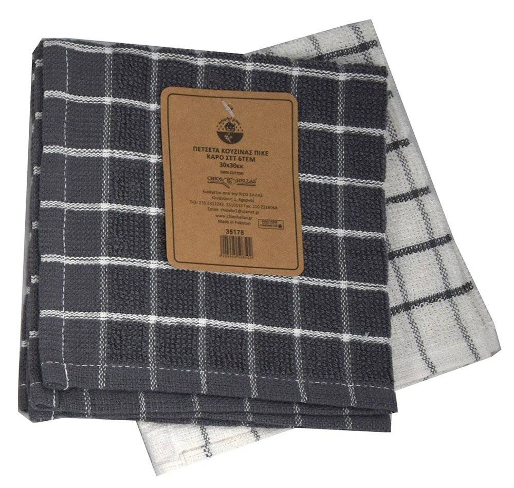 ΠΕΤΣΕΤΕΣ ΚΟΥΖΙΝΑΣ CHIOS HELLAS ΚΑΡΩ ΓΚΡΙ 6TMX 30X30CM CHIOS HELLAS