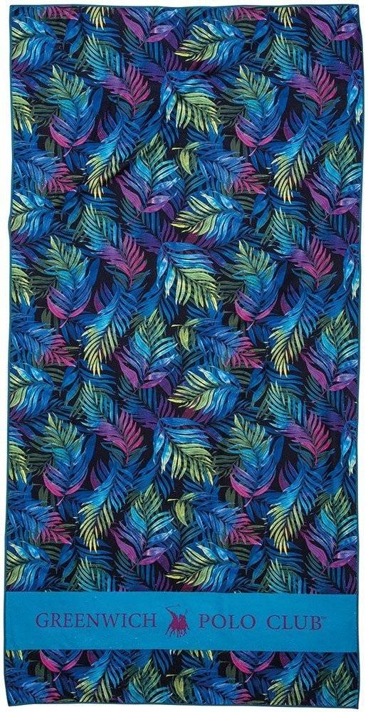 ΠΕΤΣΕΤΑ ΘΑΛΑΣΣΗΣ GREENWICH POLO CLUB 3801 ΜΠΛΕ ΠΡΑΣΙΝΟ ΦΟΥΞΙΑ 80Χ170 CM GREENWICH POLO CLUB