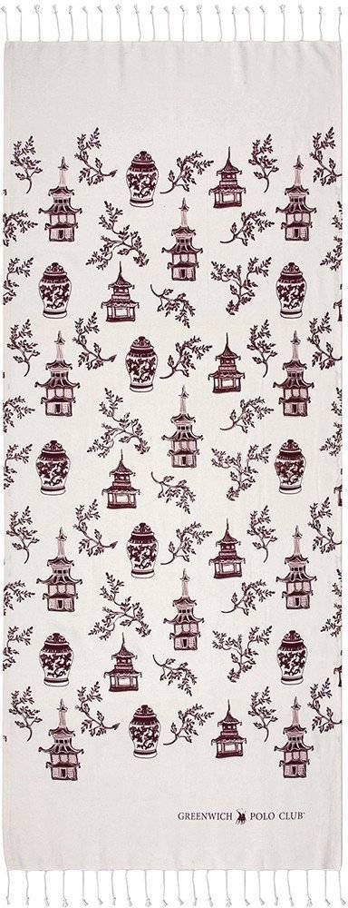 ΠΕΤΣΕΤΑ ΘΑΛΑΣΣΗΣ-ΠΑΡΕΟ GREENWICH POLO CLUB 3671 ΜΠΟΡΝΤΩ ΕΚΡΟΥ 80Χ180 CM