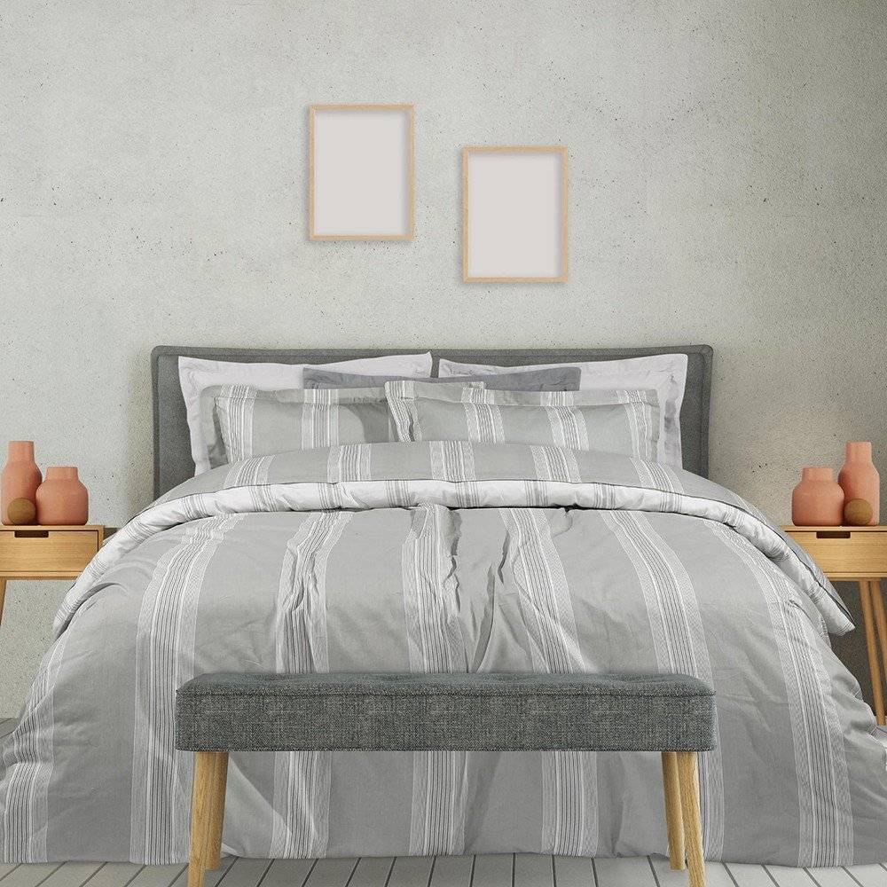 ΣΕΝΤΟΝΙΑ ΥΠΕΡΔΙΠΛΑ DAS HOME PRESTIGE 1673 ΓΚΡΙ ΛΕΥΚΟ 240X260CM DAS HOME